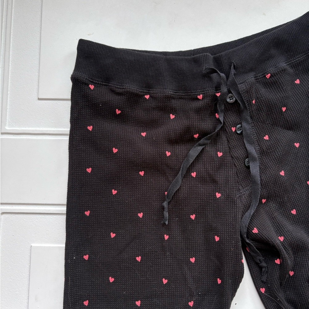 Plush Apparel Hearts Thermal Pajama Pants Size Small - Picture 4 of 8